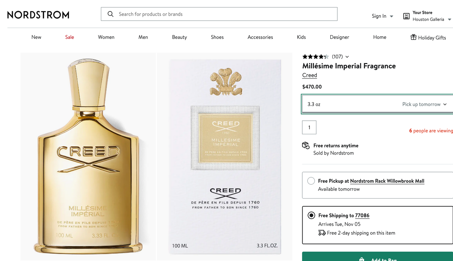CREED Millesime Imperial - GRADE 9.1 - FOR HIM - 3.3 oz / 100 ml