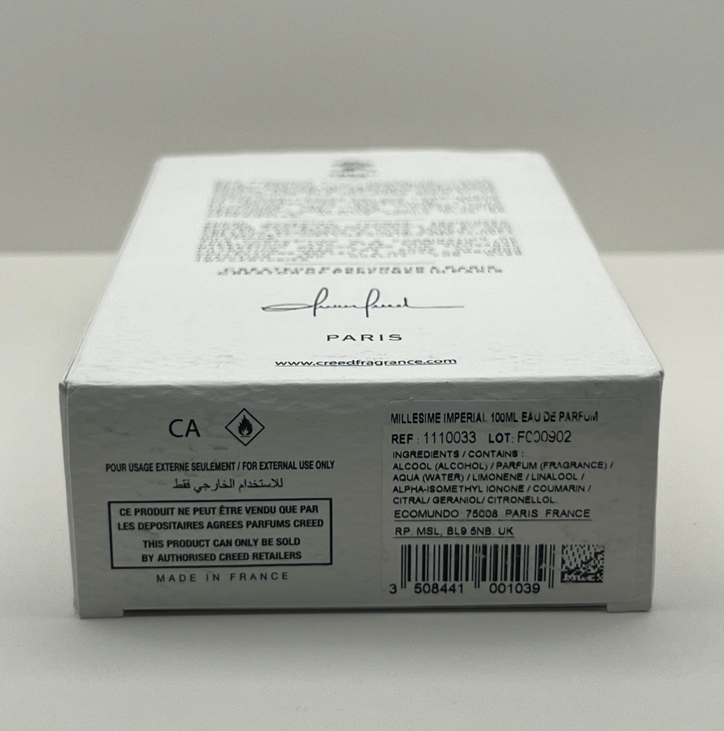 CREED Millesime Imperial - GRADE: 8.65 - FOR HIM - 3.3 oz / 100 ml